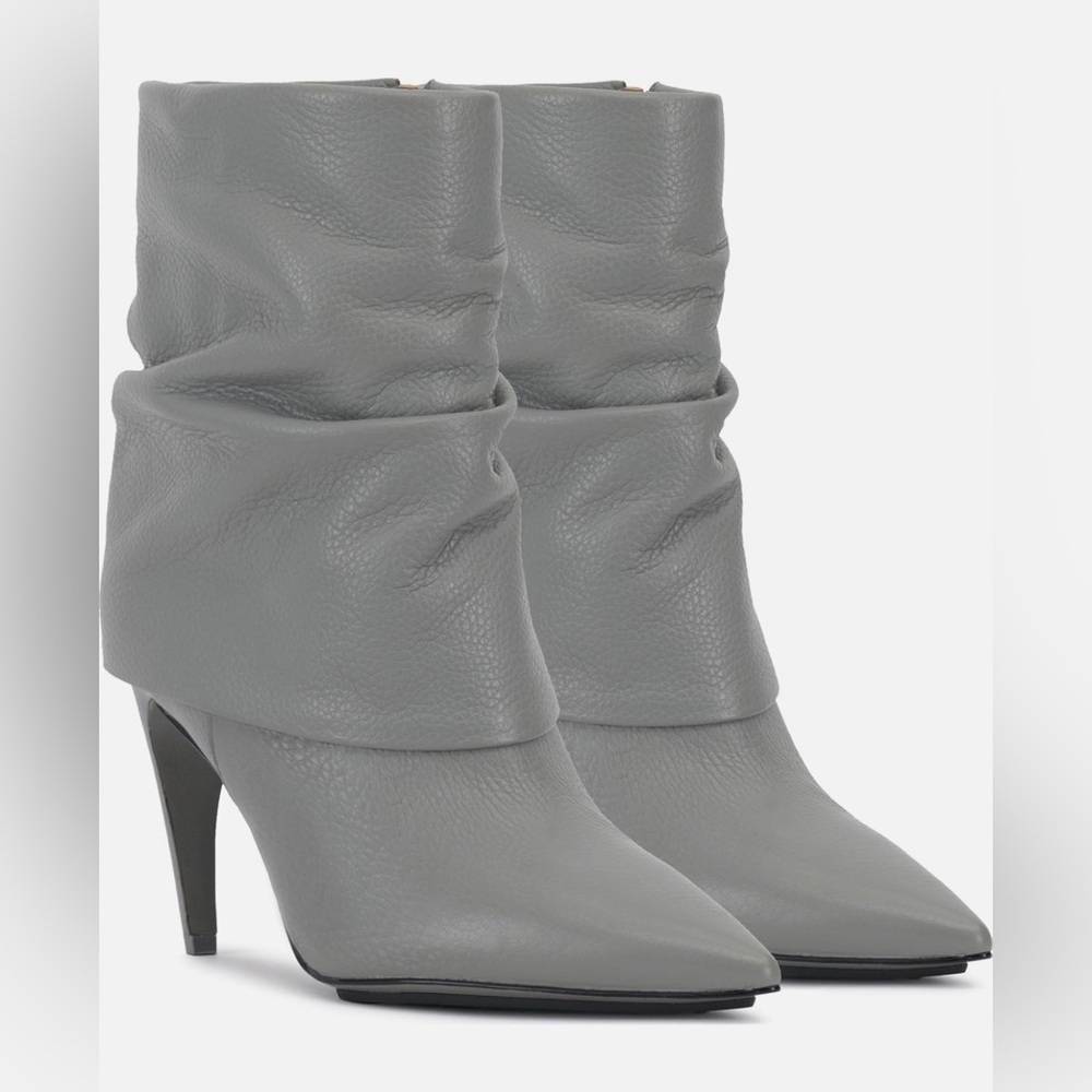 VINCE CAMUTO LEATHER GRAY MID SHAFT BOOT BLAIRA BOOTS 5.5 MEDIUM NEW